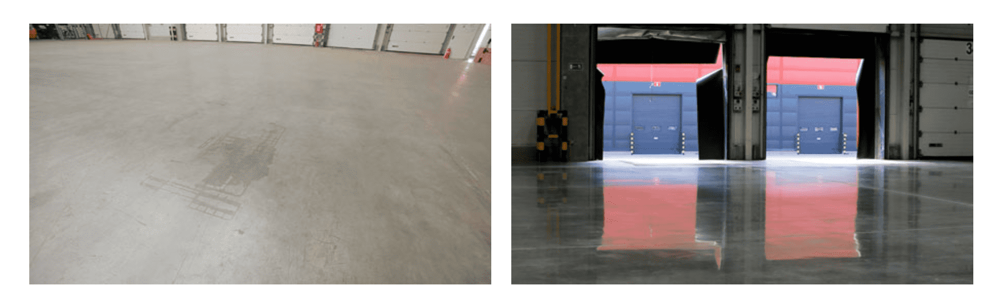 polishing industrial concrete floors in warehouses, plants