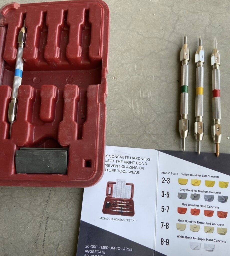 mohs scratch test for concrete hardness