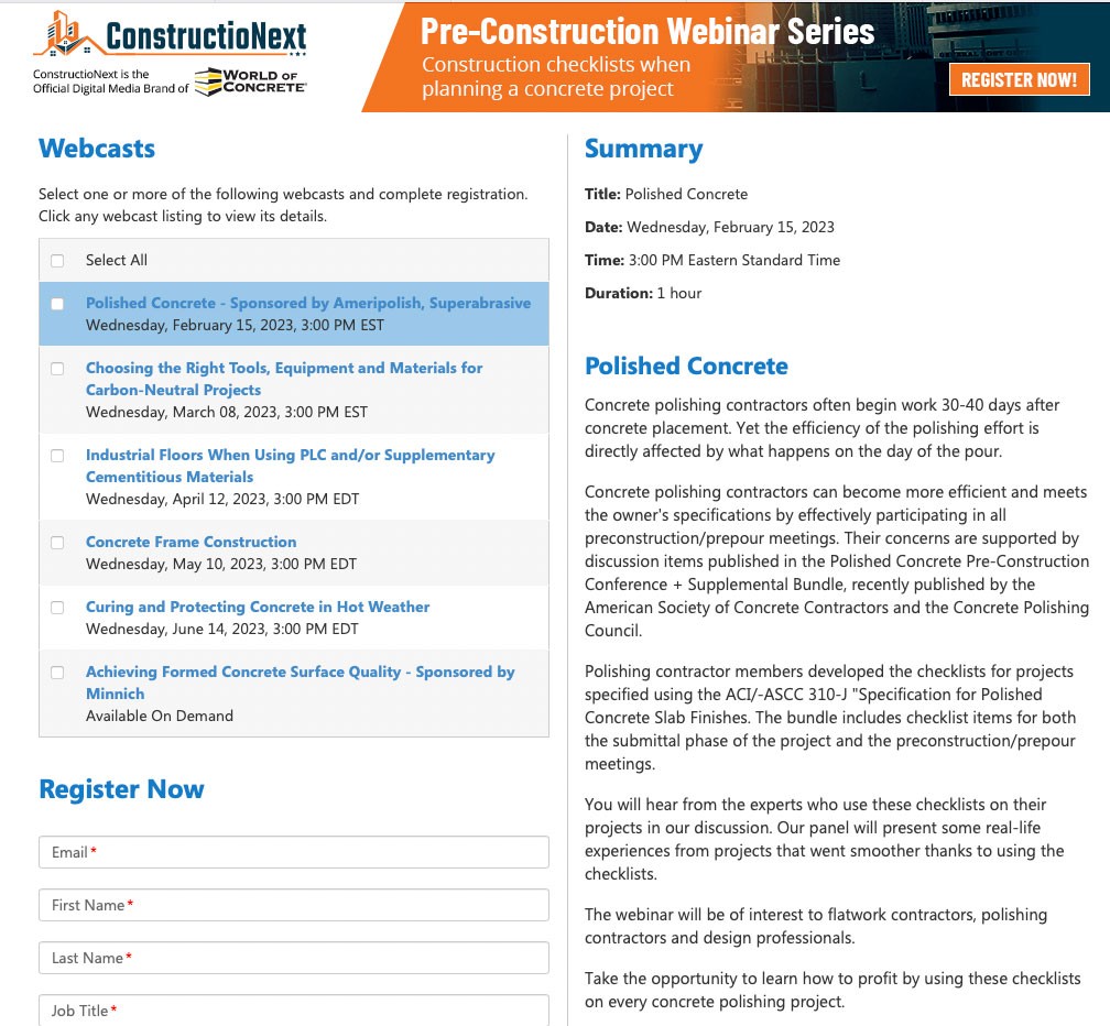 Polished Concrete Webinar