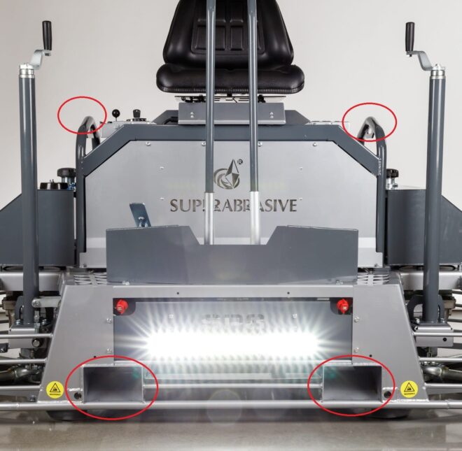 Integrated lift points and fork lift pockets on SP8